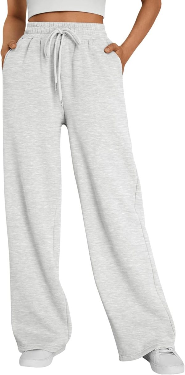 Women's High Waisted Wide Leg Flared Lounge Joggers with Pockets