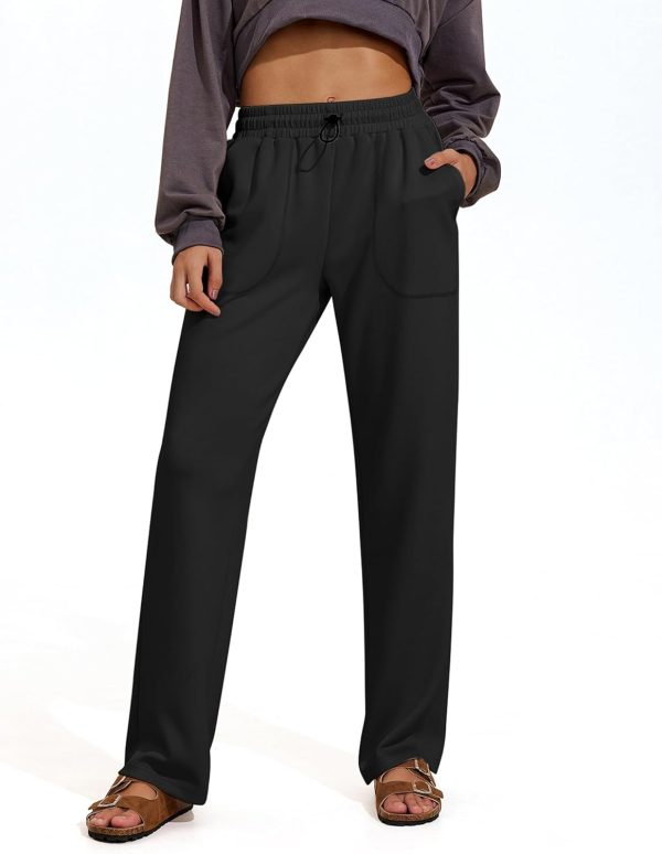 Women's Straight Leg Casual Stretch Soft Lounge Sweatpants with Pockets