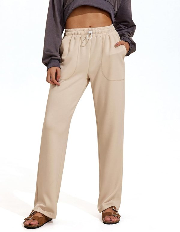 Women's Straight Leg Soft Stretch Lounge Sweatpants with Pockets