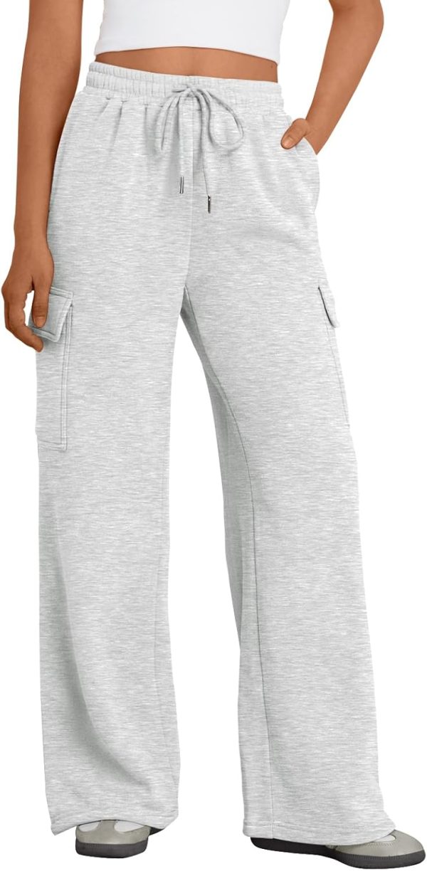 Women's High Waisted Baggy Drawstring Cargo Sweatpants Fall Flared Pants