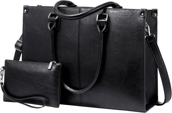 15.6 Inch Vintage Laptop Tote Bag for Women Office Briefcase