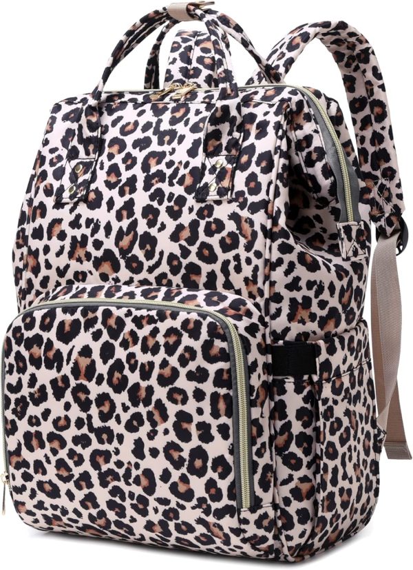 Leopard Print 15.6 Inch Women's Laptop Backpack for Work College