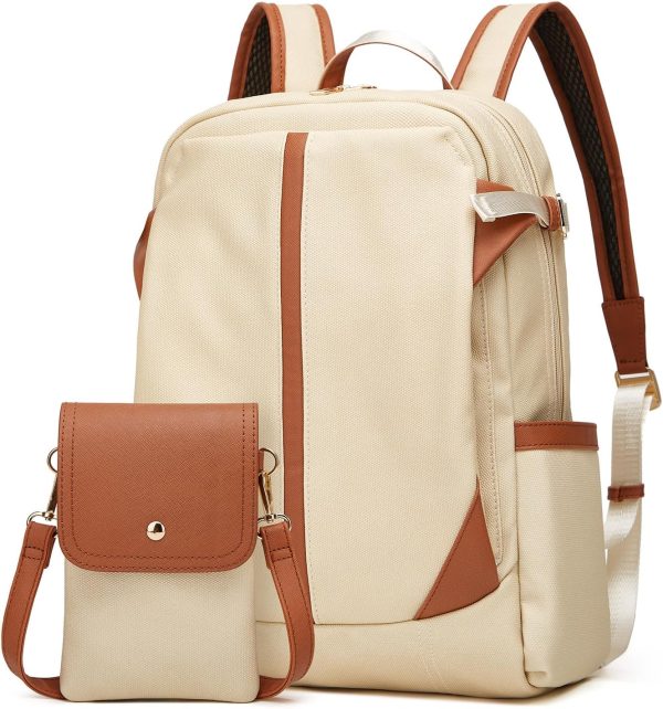 Women's 2 Piece PU Leather Backpack Purse Set Convertible Handbag